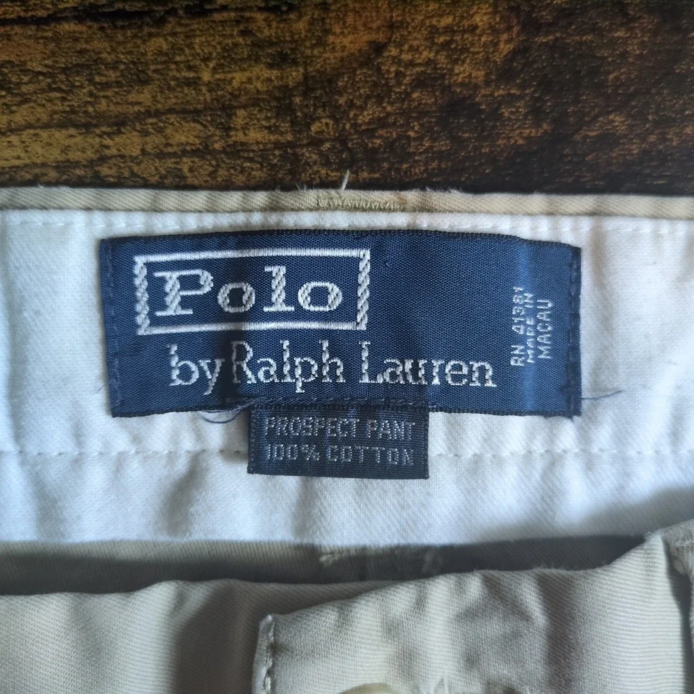 Polo Ralph Lauren Mens Prospect Pant Khaki Chinos 36x32 Tan Cotton Trousers